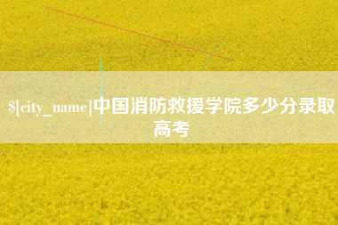 兰考中国消防救援学院多少分录取高考