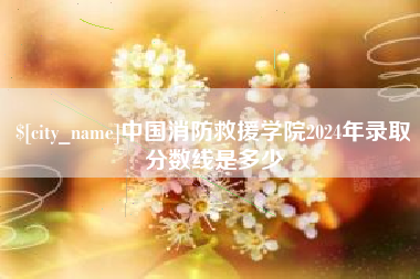 兰考中国消防救援学院2024年录取分数线是多少