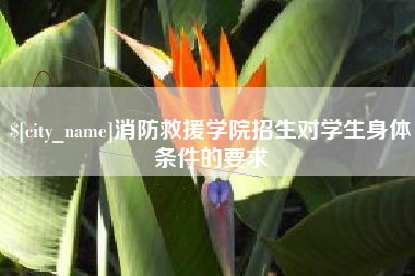 兰考消防救援学院招生对学生身体条件的要求