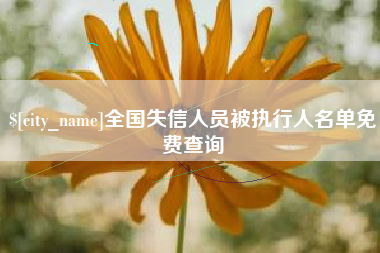 兰考全国失信人员被执行人名单免费查询