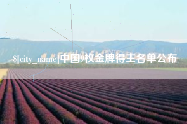 兰考中国9枚金牌得主名单公布