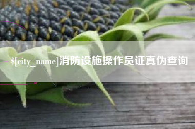 兰考消防设施操作员证真伪查询
