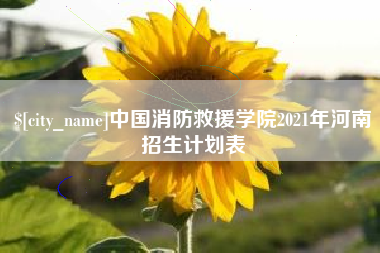 兰考中国消防救援学院2021年河南招生计划表